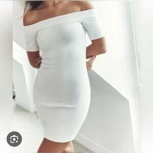 Zara Off-Shoulder White Mini Dress